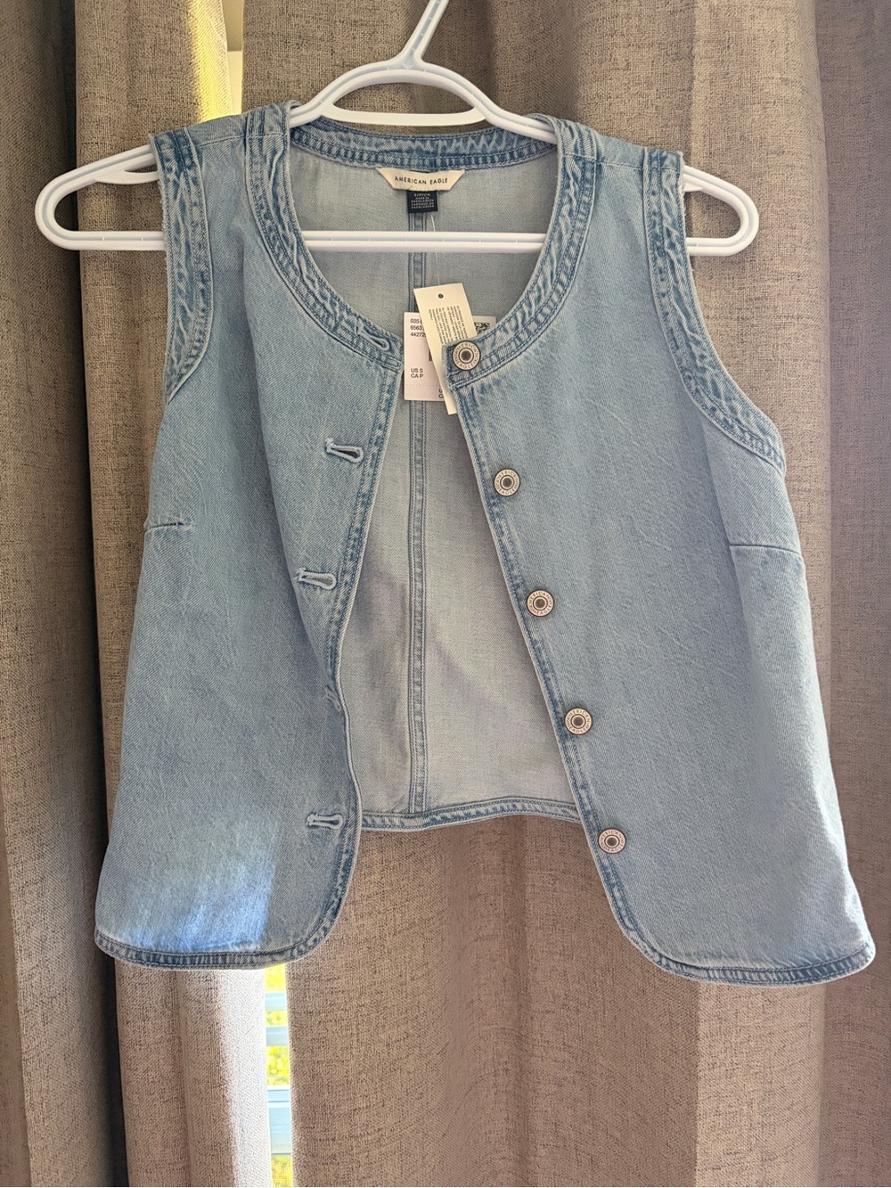 High Neck Denim Vest